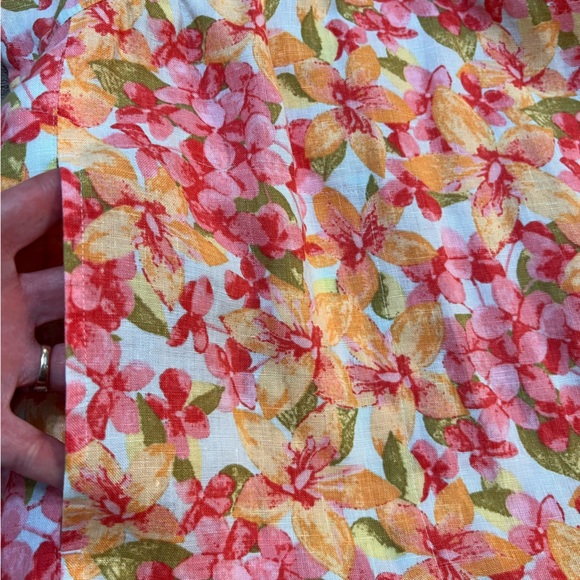 J. Jill Love 100% Linen Sleeveless Coral Floral Dress. Size Small. - Picture 7 of 12